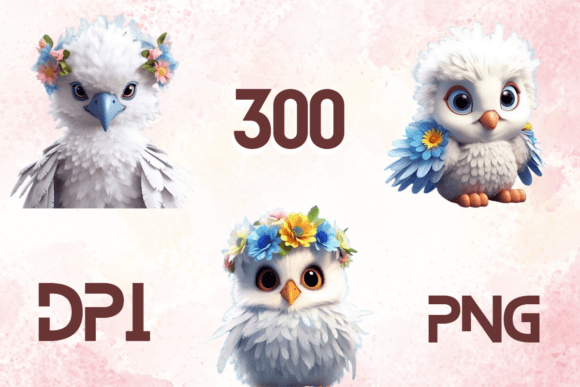 3D Cute Birds Sublimation Clipart 01: Adorable Designs