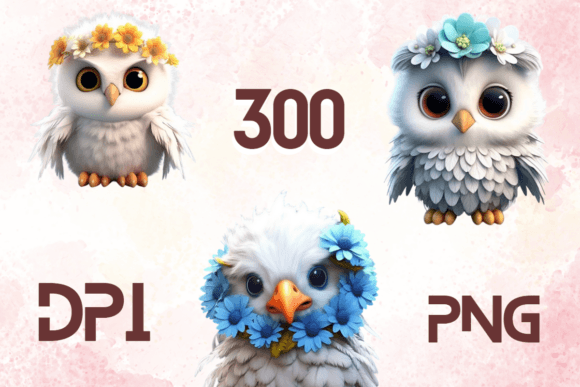 3D Cute Birds Sublimation Clipart 05