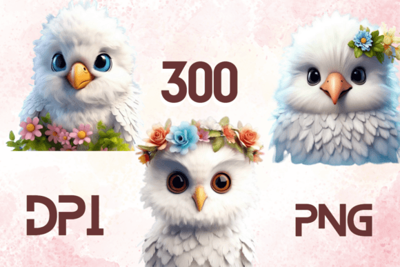 3D Cute Birds Sublimation Clipart 13
