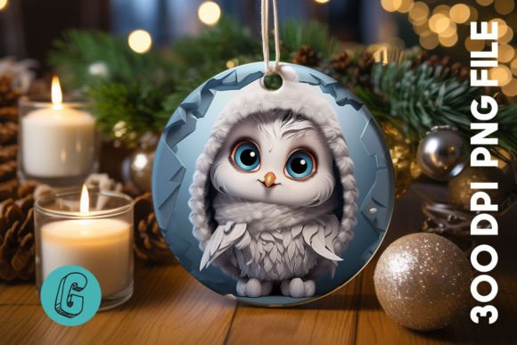 3D Cute Owl Break Through Ornament (12)