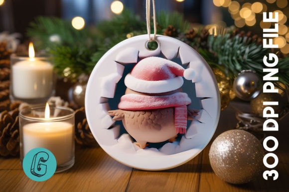 3D Owl Break Through Ornament Back (99) for Creative Projects