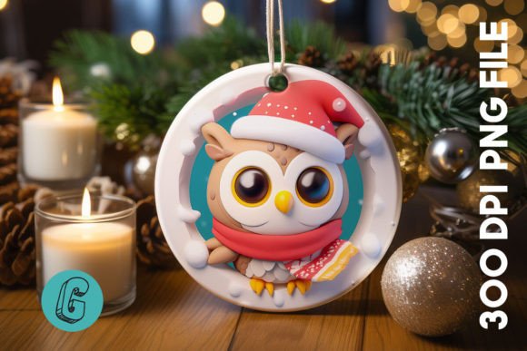 3D Owl Break Through Ornament Front (92) for Creative Projects