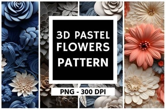 3D Pastel Flowers Pattern Background 02: A Gentle Design Asset