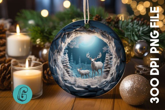 3D Reindeer Break Through Ornament (24) for Festive Crafts