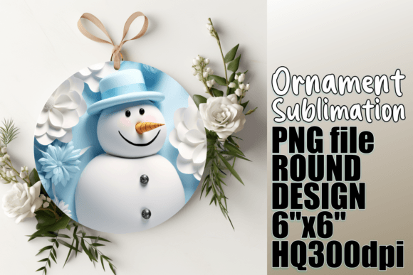 Elegant Winter 3D Ornaments: Premium Sublimation Design