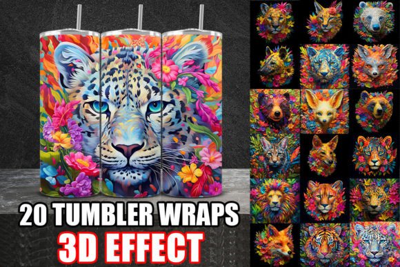 Stunning 3D Sublimation Animals Tumbler Wrap Designs