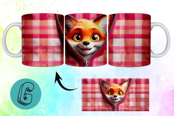 Valentine Cute Fox 3D Mug Wrap: A Creative Download